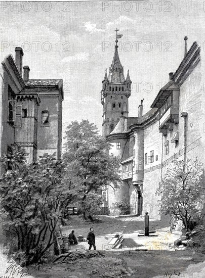 The castle, seen from the south side, Königsberg in East Prussia in 1890, Germany, today Kaliningrad in Russia, Historical, authentic, digitally restored reproduction from a 19th century original, Record date not stated