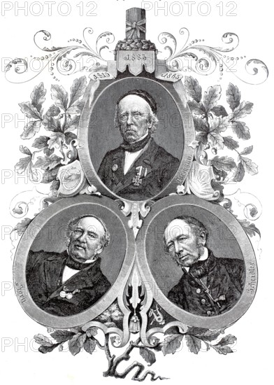 The founders of the fraternity Arminia on the Burgkeller, 1880, Jena, Germany, Historical, authentic, digitally restored reproduction from a 19th century original, Record date not stated