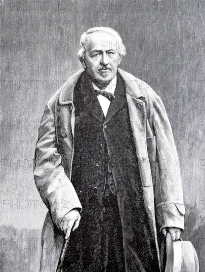 Eduard von Bauernfeld, Rusticocampius, (born 13 January 1802 in Vienna, died 9 August 1890 in Oberdöbling near Vienna), Austrian writer, Historical, authentic, digitally restored reproduction from a 19th century original, Record date not stated