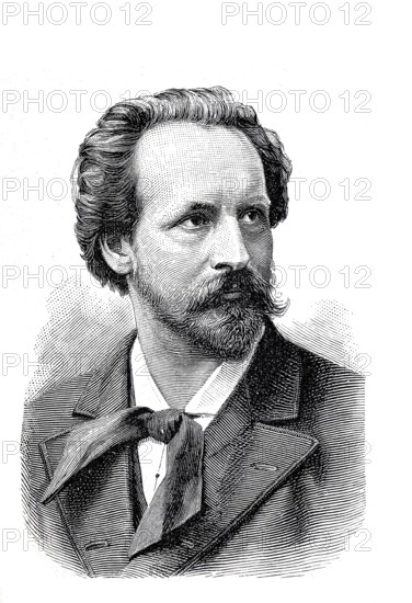 Adolf Johann Albrecht Friedrich Enoch von Wilbrandt (born 24 August 1837, died 10 June 1911 ibid.), German writer and director of the Burgtheater in Vienna, Historical, authentic, digitally restored reproduction from a 19th century original, Record date not stated