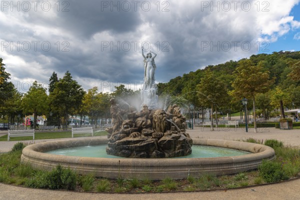 Undine Fountain in the spa garden Baden, Lower Austria, Austria