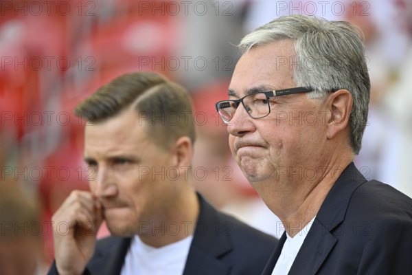 President Dietmar Allgaier VfB Stuttgart and Member of the Executive Committee Andreas Grupp VfB Stuttgart Portrait reflective Bundesliga, MHPArena, MHP Arena Stuttgart, Baden-Württemberg, Germany