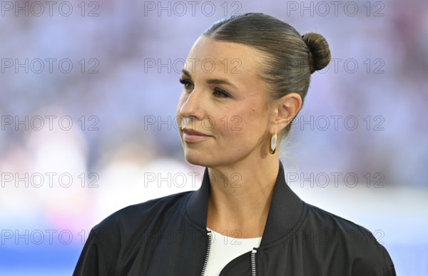 DAZN presenter Laura Wontorra, portrait Bundesliga, MHPArena, MHP Arena Stuttgart, Baden-Württemberg, Germany