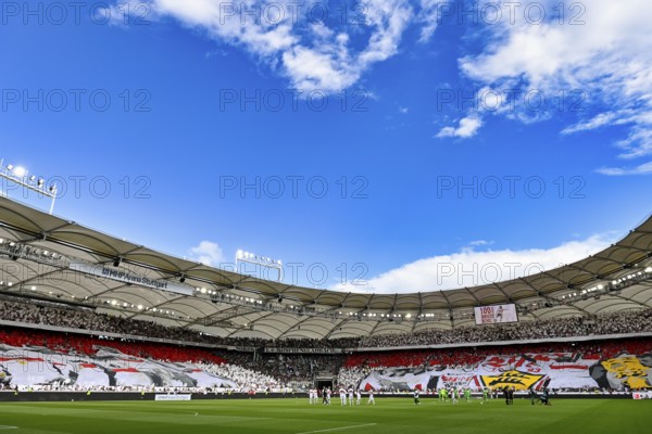 Choreo, choreography, fan action 100 years chest ring, VfB Stuttgart, Bundesliga, MHPArena, MHP Arena Uebersicht, Totale, Stuttgart, Baden-Württemberg, Germany
