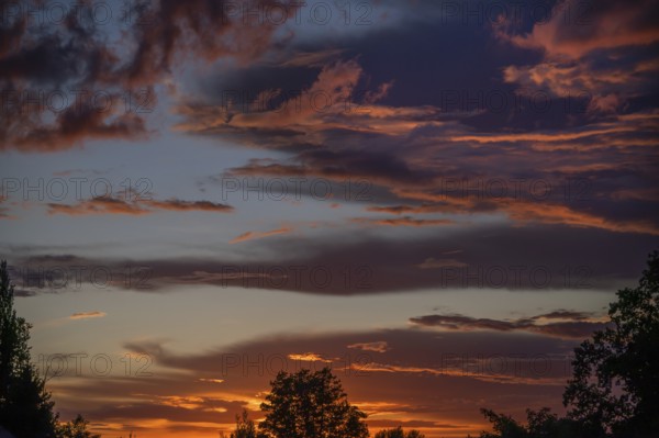 Clouds in the evening sky, Bavaria, Germany