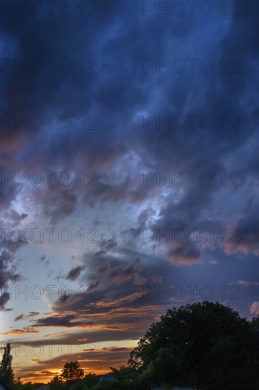 Sunset with clouds, Bavaria, Germany
