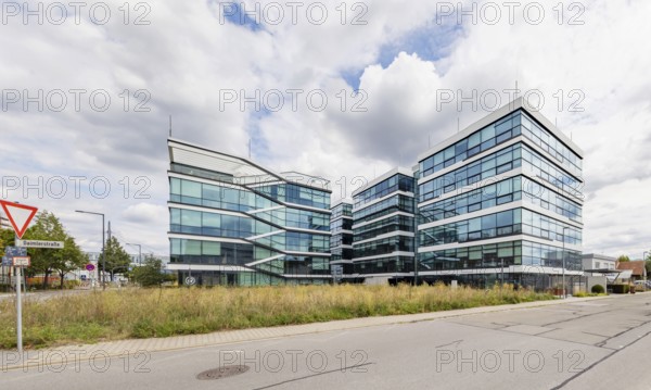 SAP new office building WDF 49. 700 workstations are available in the new office building. Logo and building of the software group SAP SE. Walldorf, Baden-Württemberg, Germany