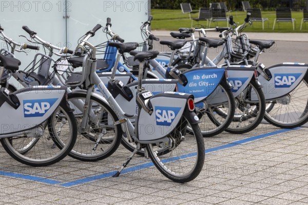Bike hire on the SAP Walldorf campus. Employees use SAP Bikesharing on the SAP Walldorf campus free of charge. Walldorf Baden-Württemberg, Germany