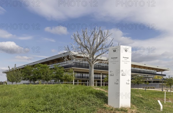 Promega GmbH, headquarters in Walldorf, Germany. Sound artwork on the company premises by David Rousseau. Walldorf Baden-Württemberg, Germany