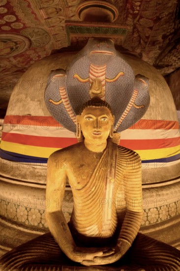 Buddha statues and murals in Dambulla Cave Temple, Dambulla, Sri Lanka