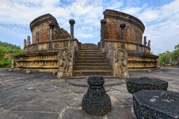 Vatadage circular temple, Polonnaruwa ruins of the garden-city created by Parakramabahu the Great in the 12th century, Polonnaruwa, Sri Lanka