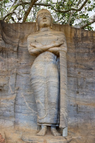 Standing Buddha statue, Polonnaruwa ruins of the garden-city created by Parakramabahu the Great in the 12th century, Polonnaruwa, Sri Lanka
