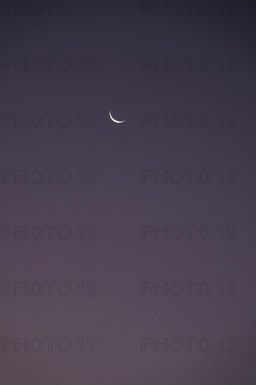 Sky with crescent moon, Germany