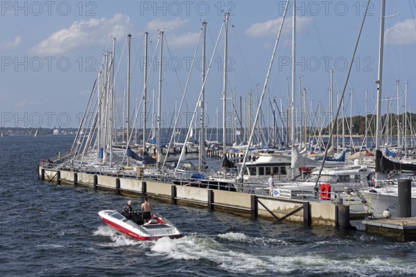 Boats, Mönkeberg marina, Kiel Fjord, Schleswig-Holstein, Germany