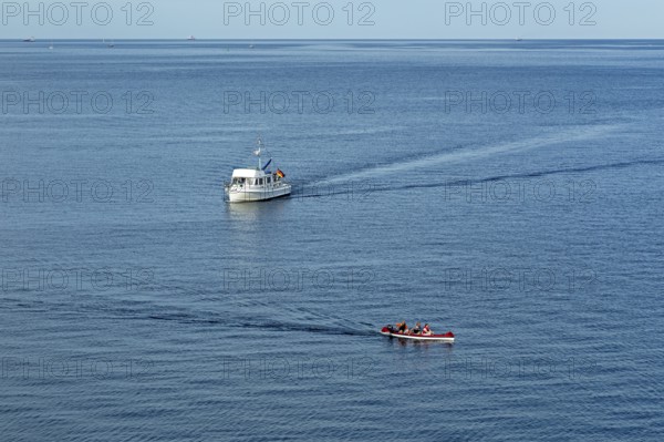 Boats off Falckenstein, Kiel Fjord, Kiel, Schleswig-Holstein, Germany