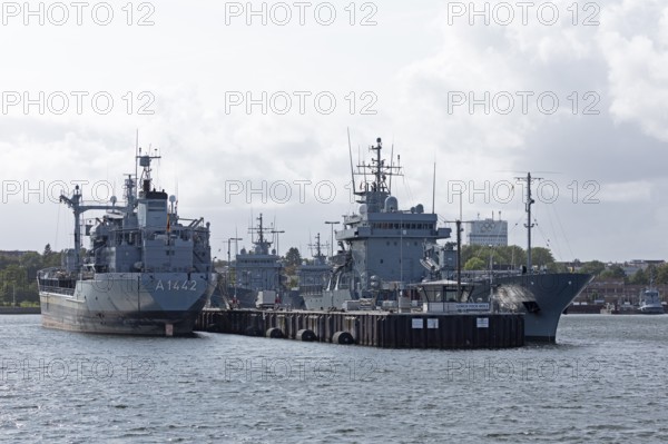 Bundeswehr ships, Gorch Fock pier, naval base, Kiel, Schleswig-Holstein, Germany