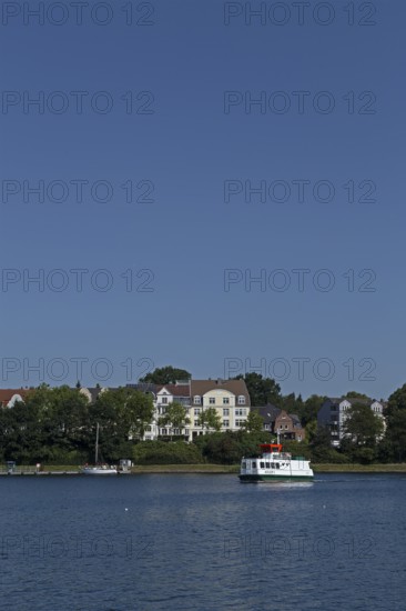 Passenger ferry Adler 1, Kiel Canal, Kiel, Schleswig-Holstein, Germany