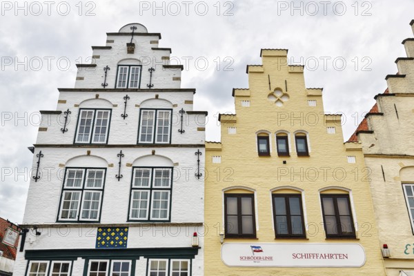 Historic stepped gabled houses, Dutch merchants' houses in the historic city centre, Friedrichstadt, Germany