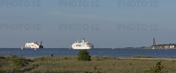 Stena Line ferry Stena Scandinavica, cruise ship Germany, naval memorial, Laboe, Kiel Fjord, Schleswig-Holstein, Germany