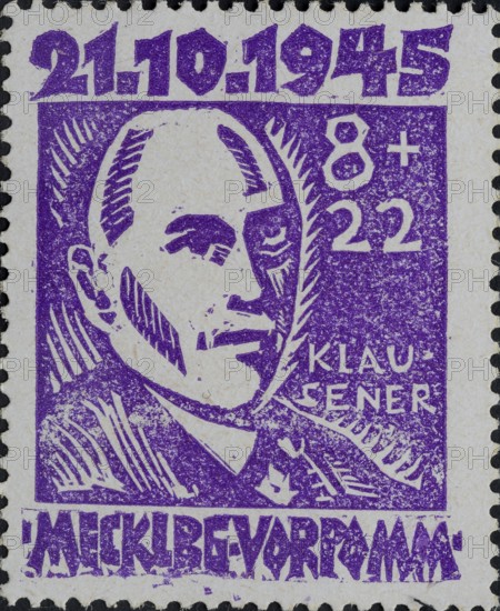Erich Klausener, 1885, 1934, a German jurist, Catholic politician and anti-Nazi. Portrait on a German post stamp