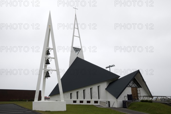Fish-shaped church designed by Hákon Hertervig, Ólafsvík, Snæfellsnes, Iceland