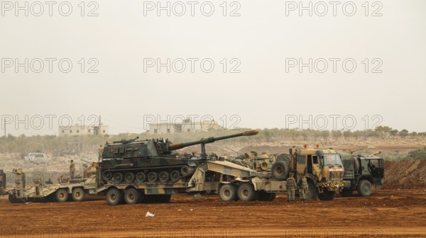 A Turkish Army tank participating in the expulsion of ISIS militias from northern Syria. Aleppo, Syria November 12, 2016, Aleppo, Syria