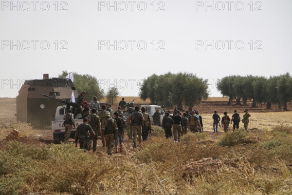 Vehicles and heavy weapons used by Syrian opposition fighters in combat against ISIS. Aleppo, Syria October 09, 2016, Aleppo, Syria