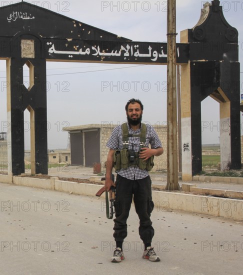 Syrian opposition fighters during battles with ISIS in northern Syria. Counterterrorism. Aleppo, Syria April 08, 2016, Aleppo, Syria