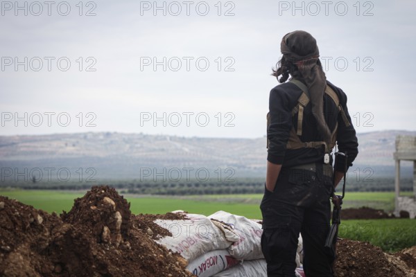 Syrian opposition fighters during battles with ISIS in northern Syria. Counterterrorism. Aleppo, Syria March 21, 2016, Aleppo, Syria