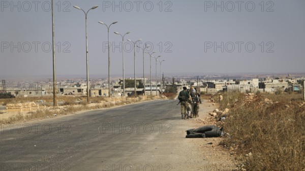 Syrian opposition fighters during battles with ISIS in northern Syria. Counterterrorism. Aleppo, Syria October 15, 2016, Aleppo, Syria