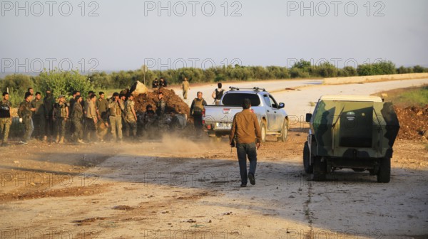 Syrian opposition fighters during battles with ISIS in northern Syria. Counterterrorism. Aleppo, Syria September 18, 2014, Aleppo, Syria