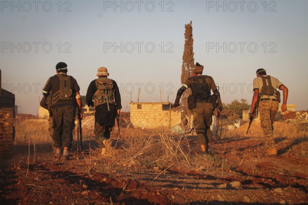 Vehicles and heavy weapons used by Syrian opposition fighters in combat against ISIS. Aleppo, Syria August 25, 2015, Aleppo, Syria