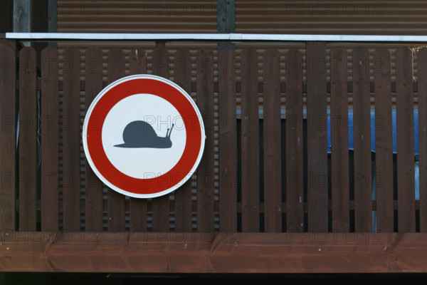 Funny sign on a boat shed, Müritz National Park, Mecklenburg-Western Pomerania, Germany