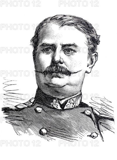 Milojko Lesjanin (b. 15 February 1830, d. 15 February 1896) Serbian officer and politician. In the 1870s and 1880s he was several times Minister of the Army and Chief of the Serbian General Staff, Commander of the Serbian Timok Army in the 19th century, Historical, authentic, digitally restored reproduction from a 19th century original, Record date not stated