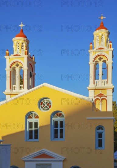 Orthodox church, Chorio, Symi Island, Dodecanese Islands, Greece
