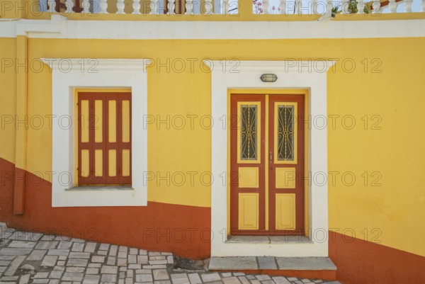 Traditional house, Gialos, Symi Island, Dodecanese Islands, Greece