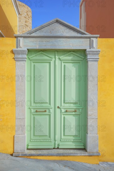Traditional house, Chorio, Symi Island, Dodecanese Islands, Greece