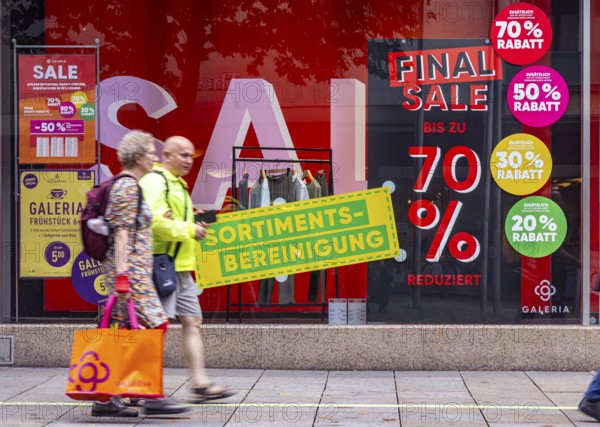 Galeria Karstadt Kaufhof with discounts and final sale. Shop of the department stores' group in Königstraße Stuttgart, Baden-Württemberg, Germany