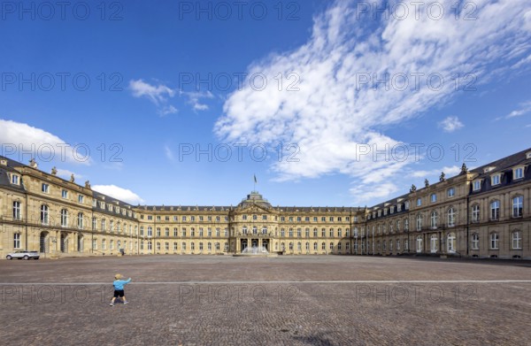 New Palace with Palace Square. Stuttgart, Baden-Württemberg, Germany