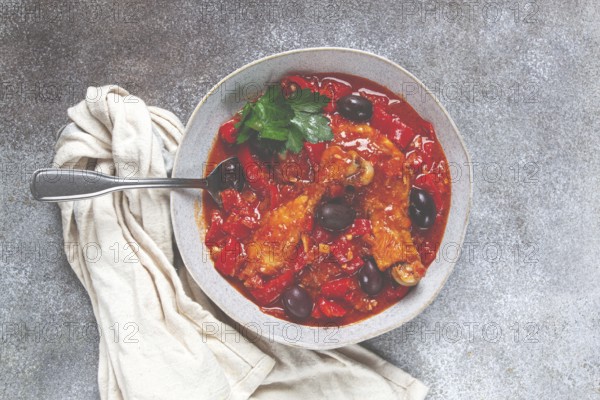 Pollo alla romana, Roman chicken, homemade, no people