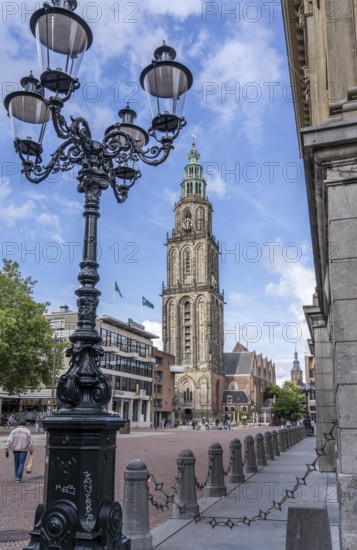 The Grote Markt in the historic centre of Groningen, Martinikerk church, Netherlands