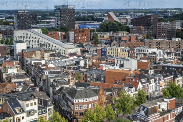 Groningen city centre, on Damsterplein, residential and commercial building, Netherlands