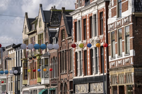 Houses on the Oude Ebbingestraat, historic centre of Groningen, Netherlands