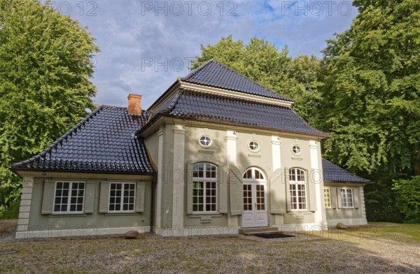 Jagdschlößchen am Ukleisee, Sparkassen-Stiftung, in the forest above the Ukleisee. Eutin, Schleswig-Holstein, Germany, Eutin, Germany