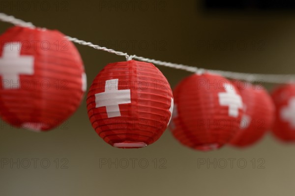 Lantern necklace with Swiss cross, for the bank holidays on 1 August, Switzerland