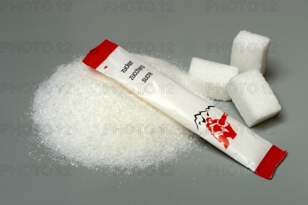 Sugar and sugar stick, sugar in sachets