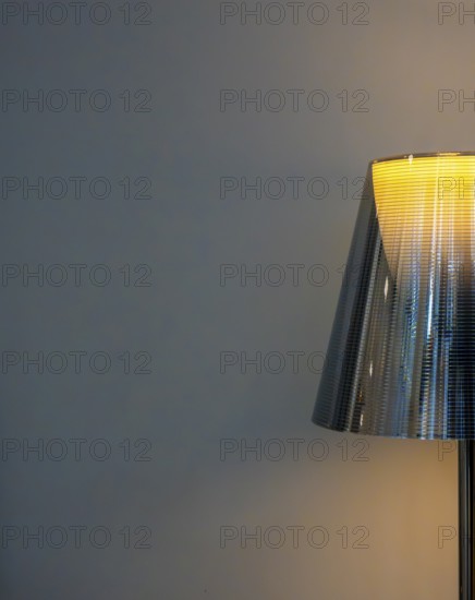 Half lampshade of a modern floor lamp, interior photos, Humboldt Forum, Berlin, Germany