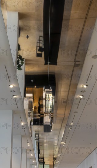 Ceiling mirror, interior photos, Humboldt Forum, restaurant on the upper floor, Berlin, Germany