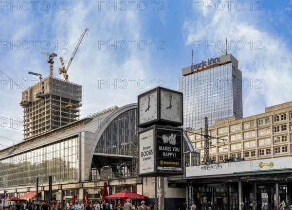Construction site at the television tower, new office complex on Alexanderplatz in Berlin Mitte, Germany