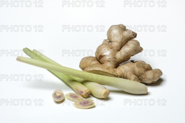 Ginger, ginger root and lemongrass